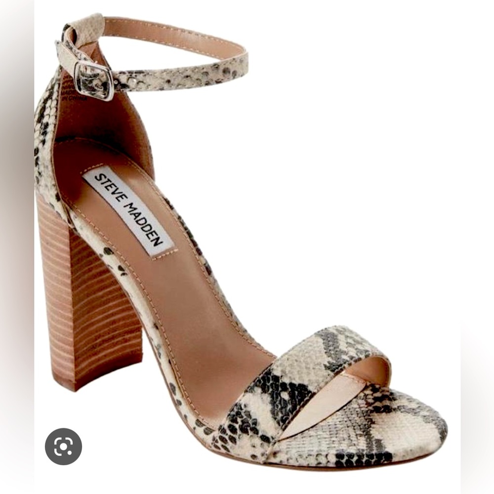 Steve Madden Carrson Snake Skin Block Heel